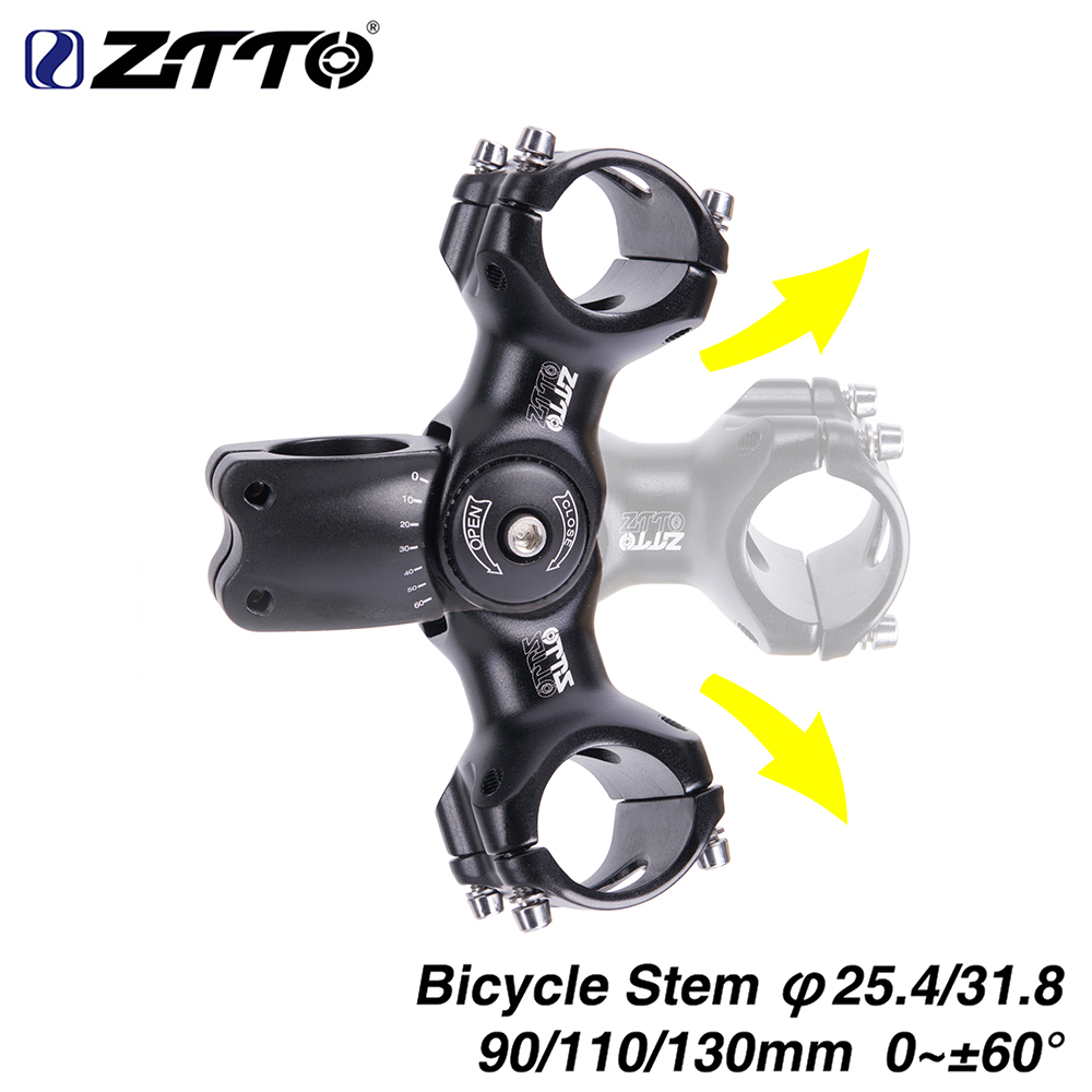 Cycling In City - Ztto-自転車の調整可能なステム、サイクリングパーツ、山と道路、シティバイク、xc mtb、31.8mm、25.4mm、60ライザー、90mm、110mm、130mm
