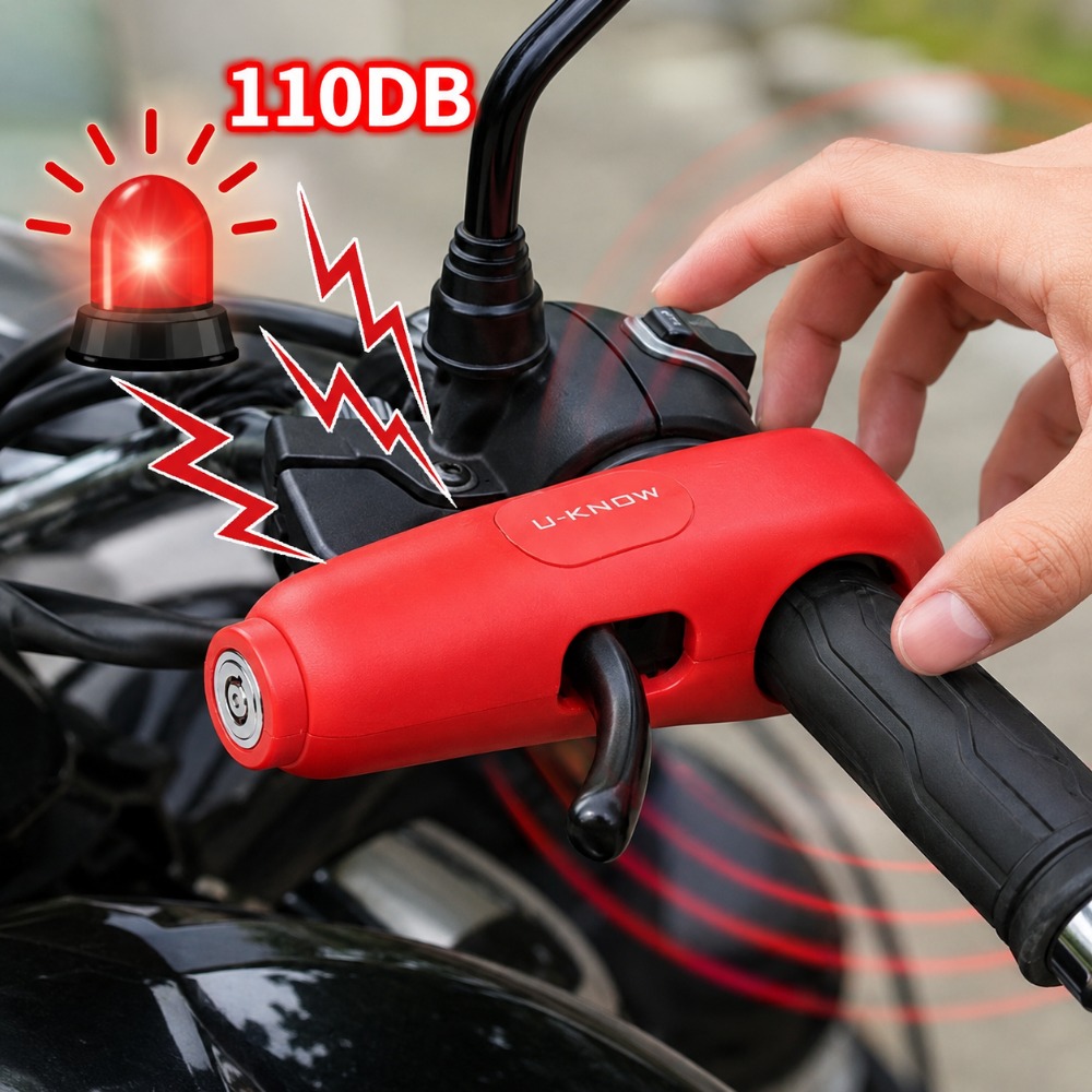 Commuter Bike Lock - 110dBバイクハンドルバーアラームロック盗難防止ブレーキ＆スロットルロック（スクーター、電動自転車、自転車、電気自動車用）