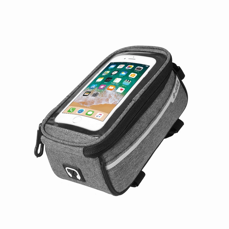 Cycling Commute Bag - マウンテンバイク タッチスクリーン 携帯電話バッグ 自転車フロントトップチューブフレームバッグ 防水バイクアッパーパイプバッグ 自転車バッグ