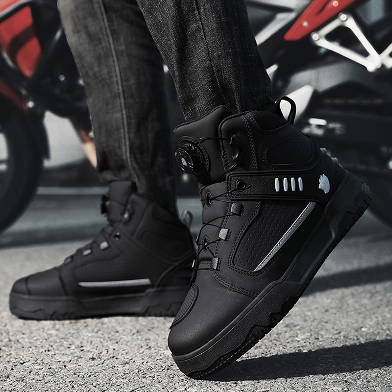 Cycling Commute Shoes - メンズ用バイクブーツ、防水、モトクロス、サイクリングシューズ、オフロード、バイクレース用、転倒防止、通気性、通勤用ブーツ。