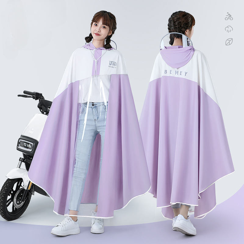 ポータブル自転車レインコートファッショナブルな透明大きなつば - Cycling Rain Jacket Commute のレビューと価格