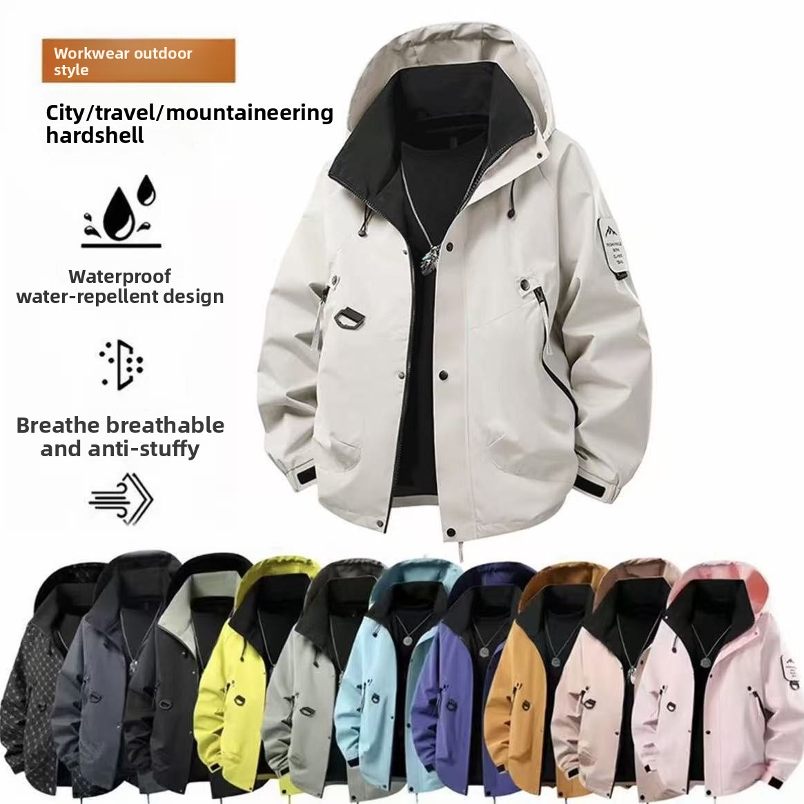 UPF50+ ユニセックス レインコート ハイキング キャン - Cycling Rain Jacket Commute のレビューと価格