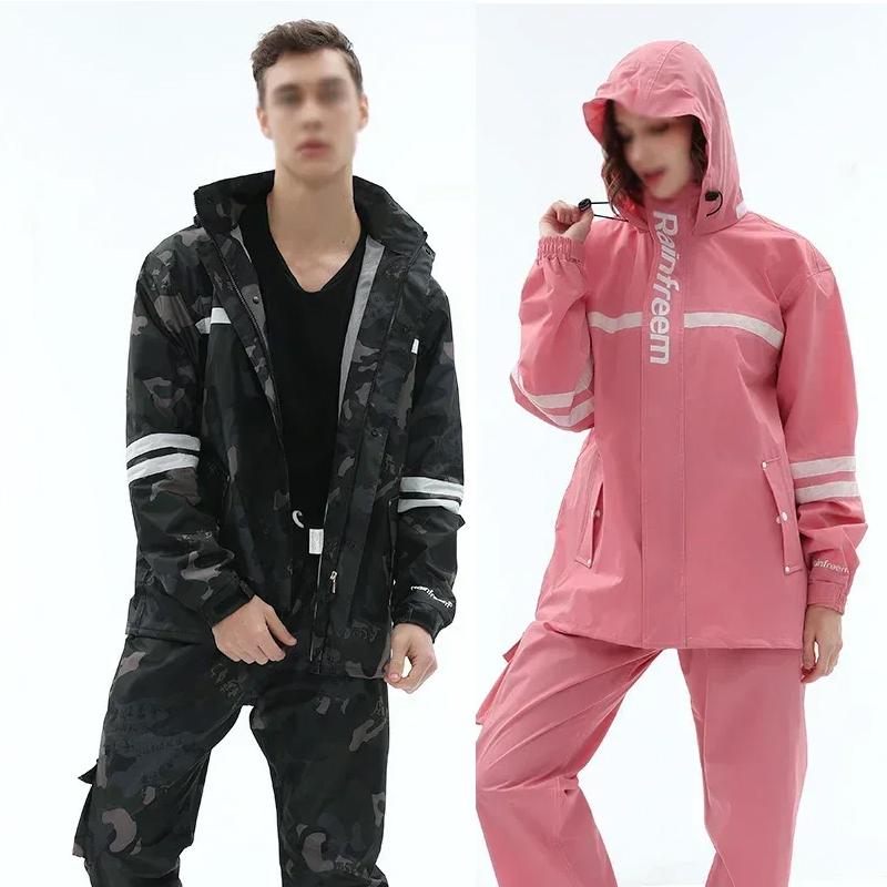 防水反射レインコートセット,防雨パンツ,アウトドア,サイクリ - Cycling Rain Jacket Commute のレビューと価格