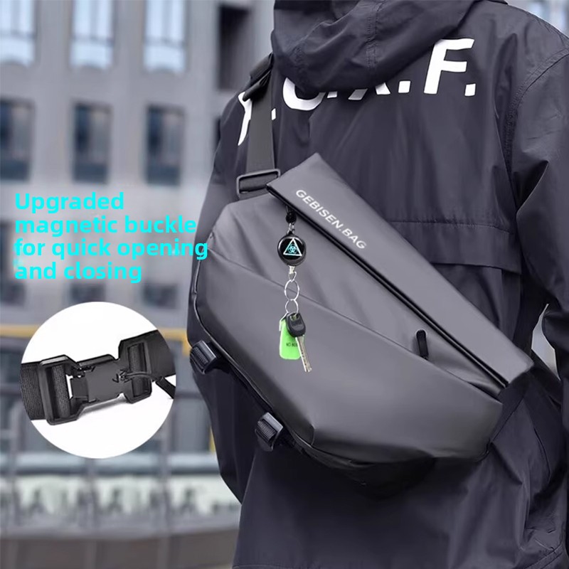 磁気バックル付きメンズクロスボディバッグ、通勤、サイクリング - Cycling Commute Bag のレビューと価格